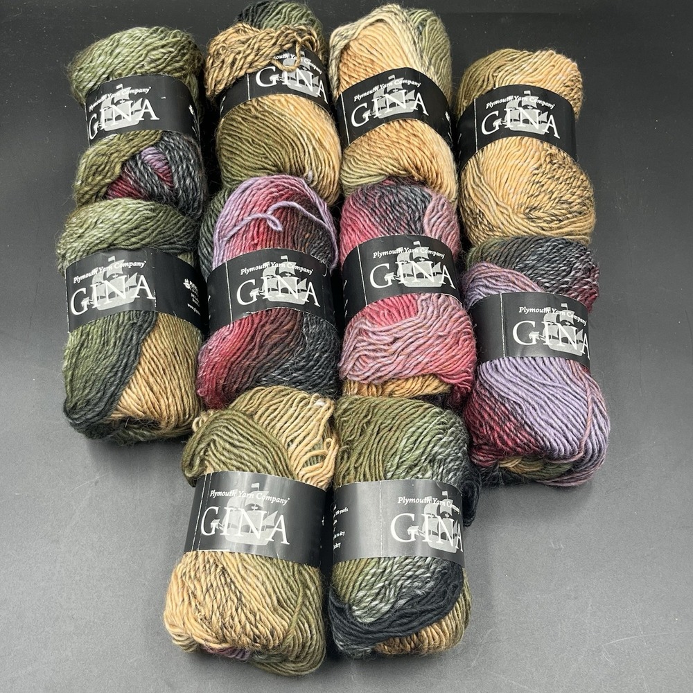 Plymouth Yarn Company GINA 100% WOOL 10 Skeins Multicolor 109 yds each